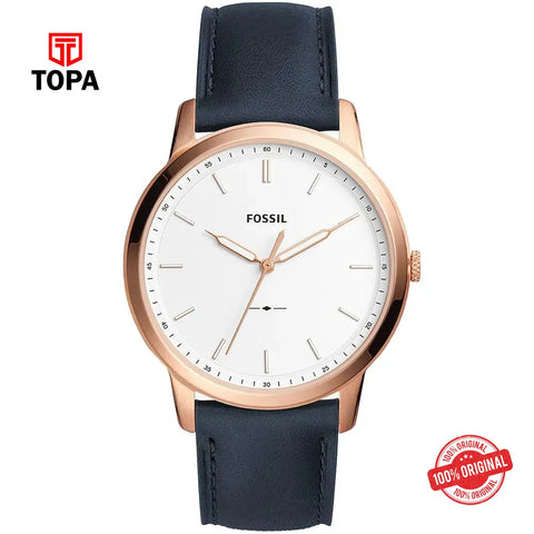 Fossil FS-5371 Minimalist Leather Band Men Watch - Topa