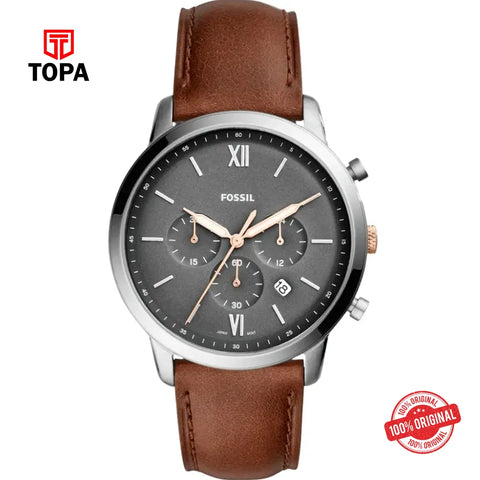 Fossil FS-5408 Leather Band Men Watch - Topa