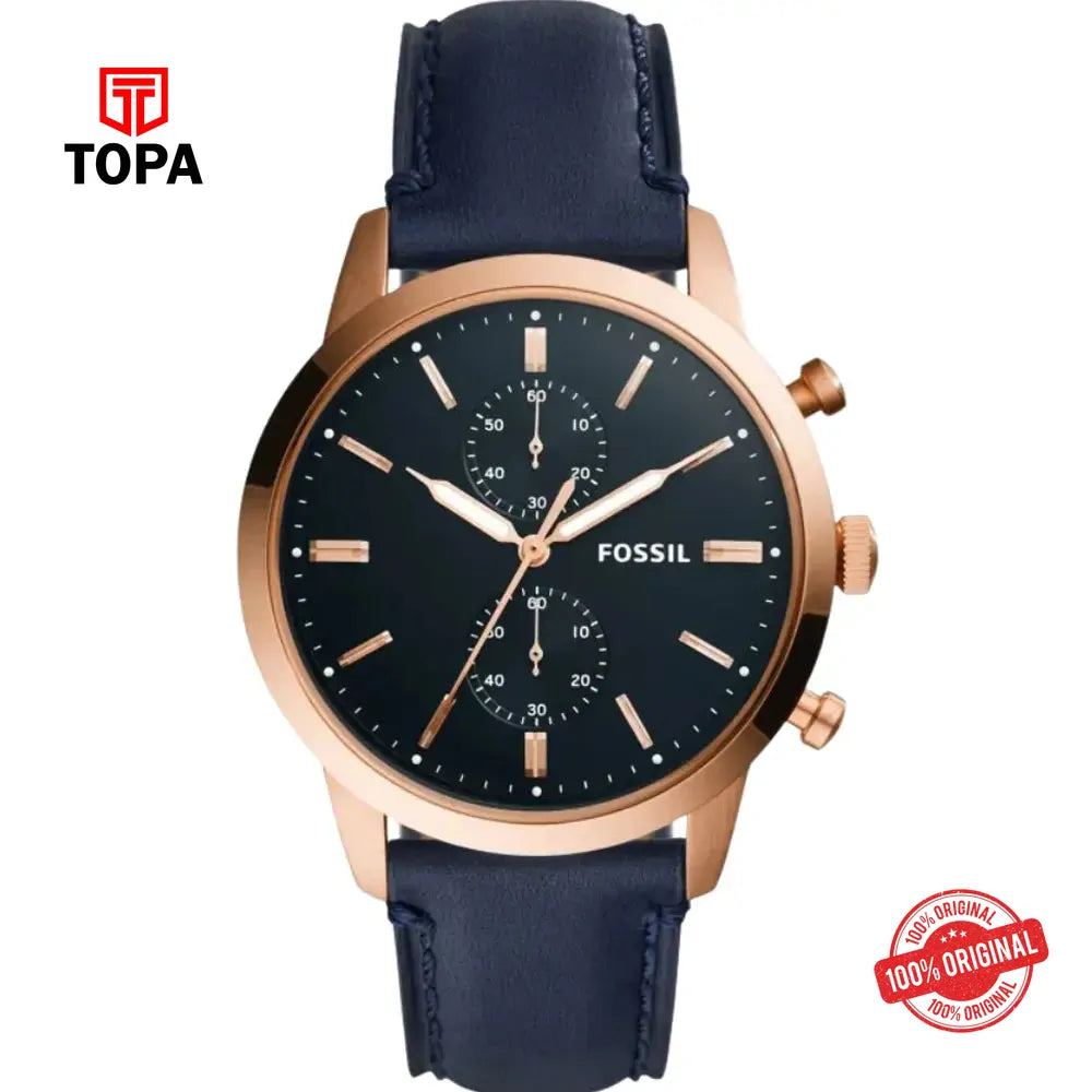 Fossil FS-5436 Leather Band Men Watch - Topa