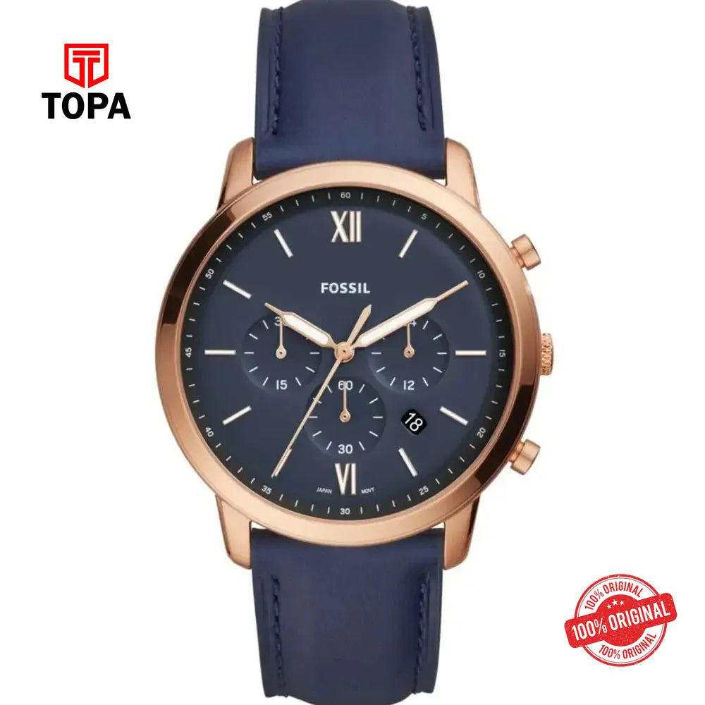 Fossil FS-5454 Leather Band Men Watch - Topa