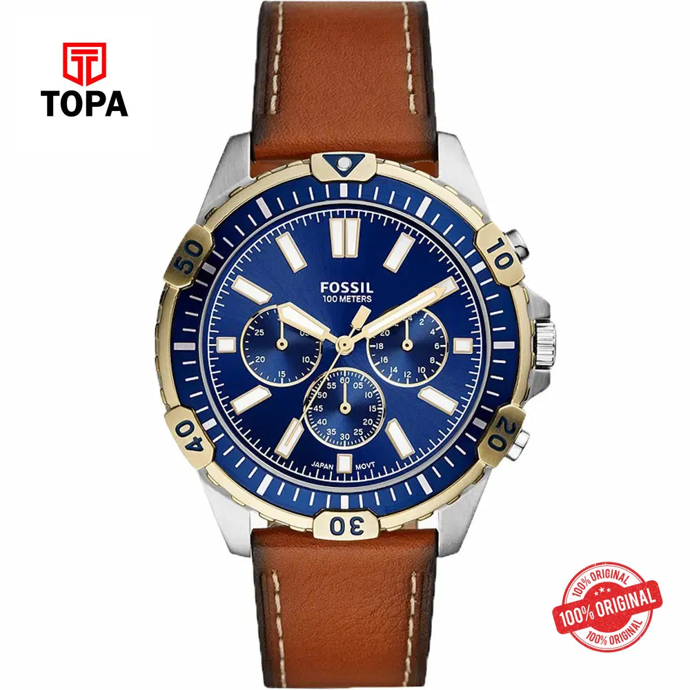 Fossil FS-5625 Garrett Chronograph Luggage Men Watch - Topa