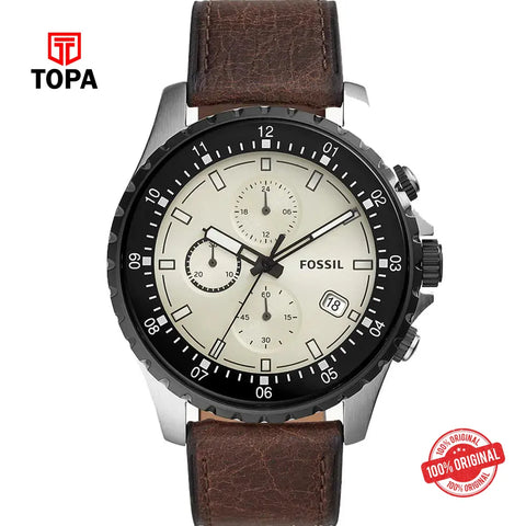 Fossil FS-5674 Dillinger Leather Band Men Watch - Topa