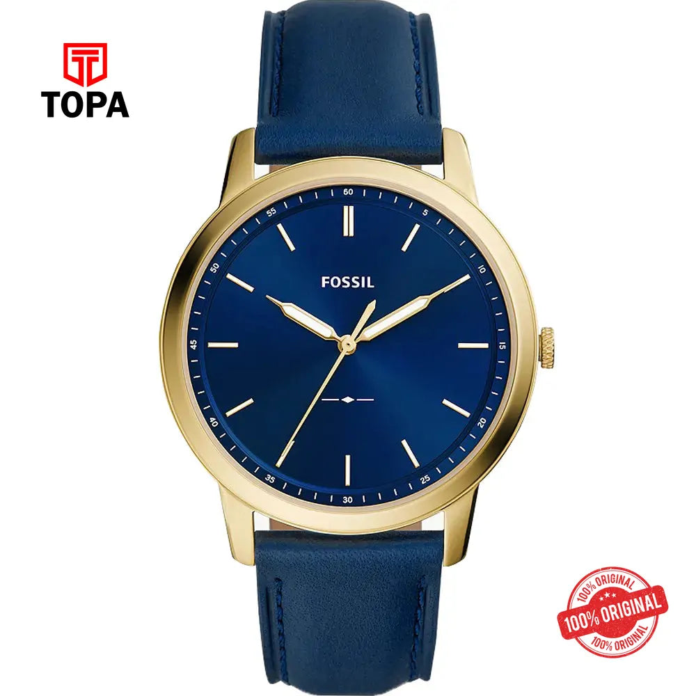 Fossil FS-5789 Minimalist Leather Band Men Watch - Topa