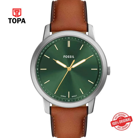 Fossil FS-6094 Minimalist Leather Band Men Watch - Topa