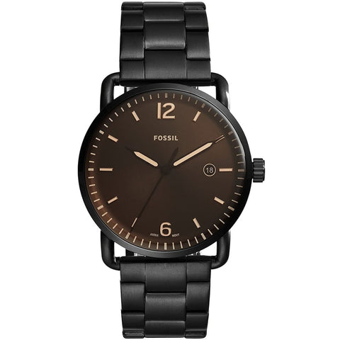 Fossil FS5277 men's chronograph watch with black dial and stainless steel bracelet