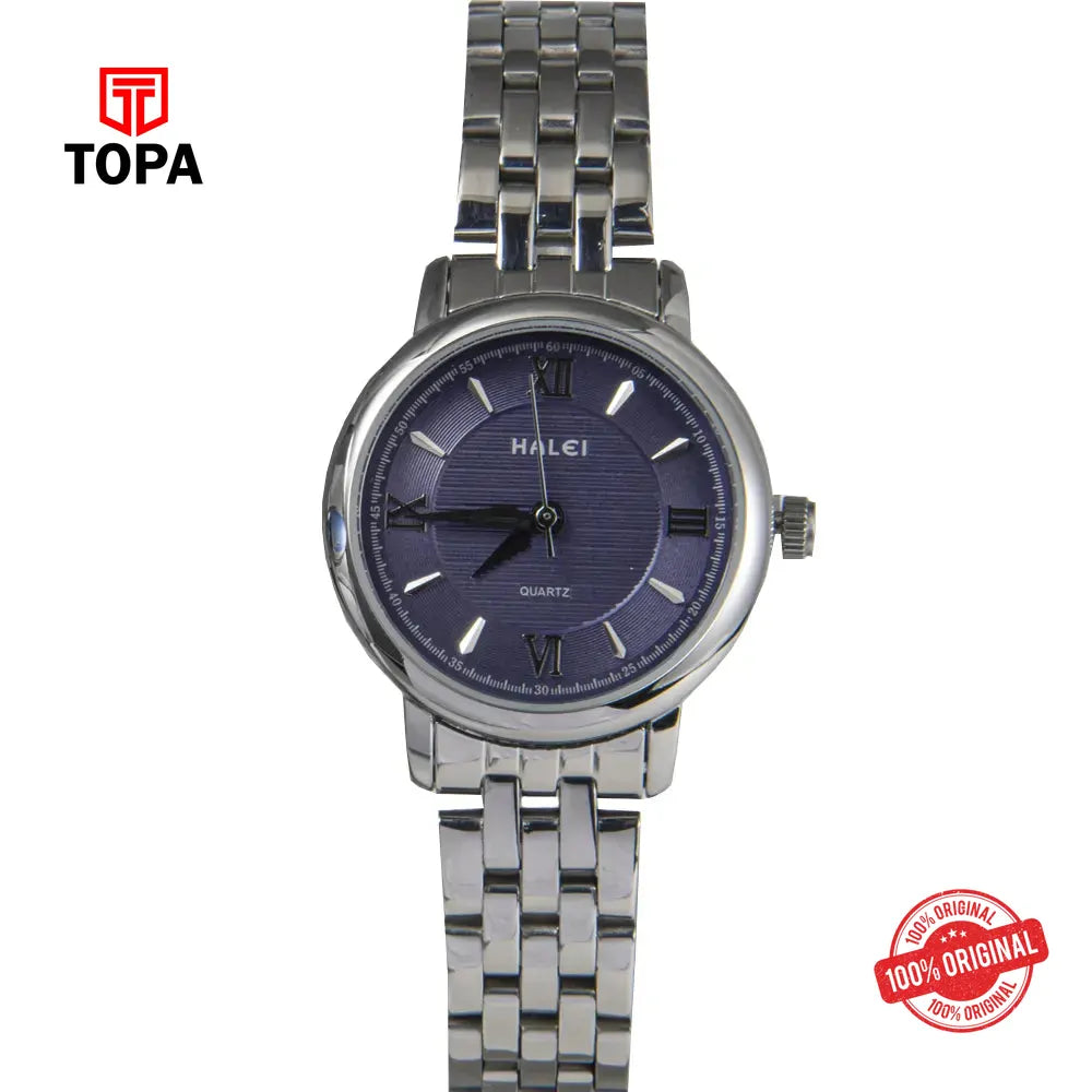 Halei 550L-CH-BLU Metal Band Women Watch - Topa