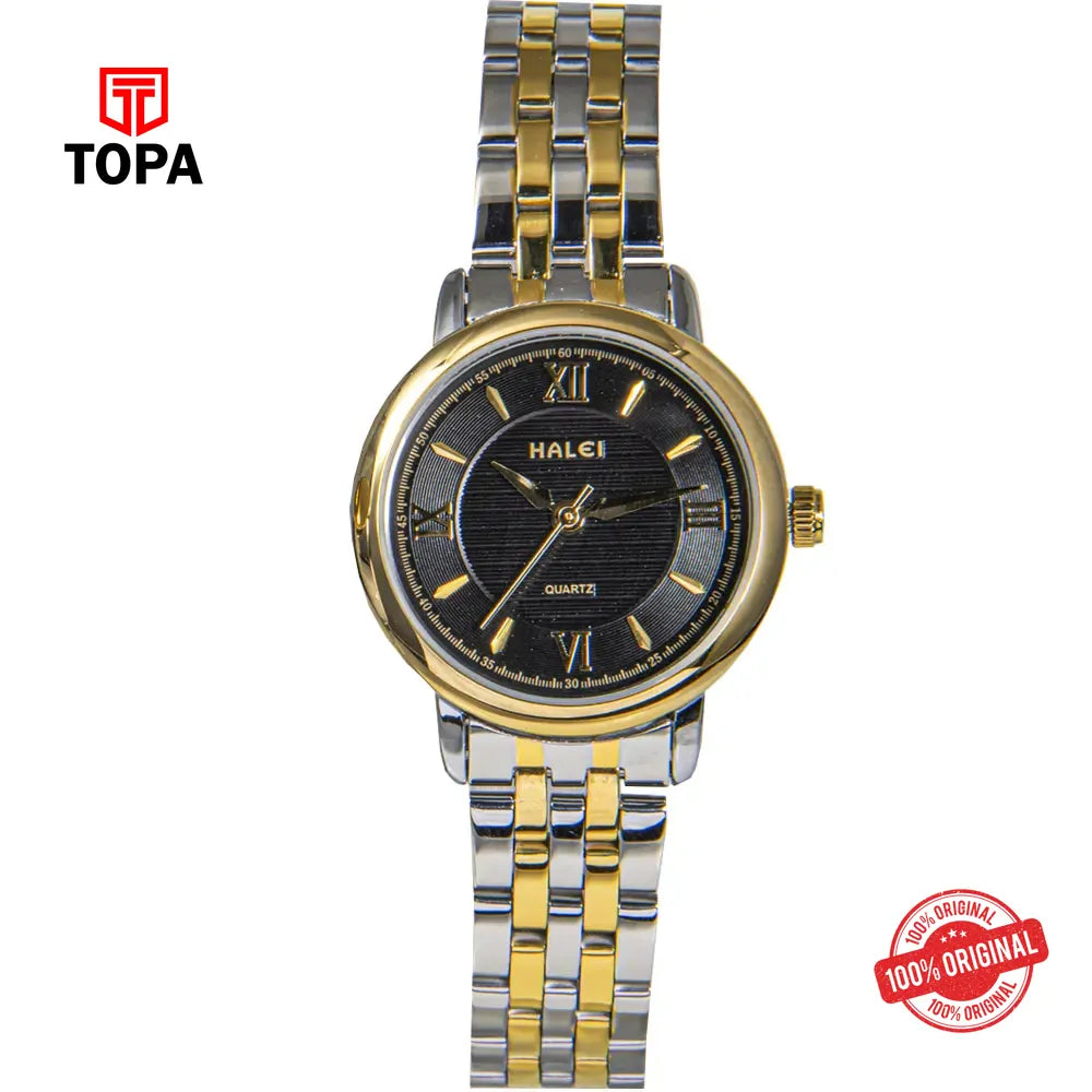Halei 550L-CHTT-BLK Metal Band Women Watch - Topa