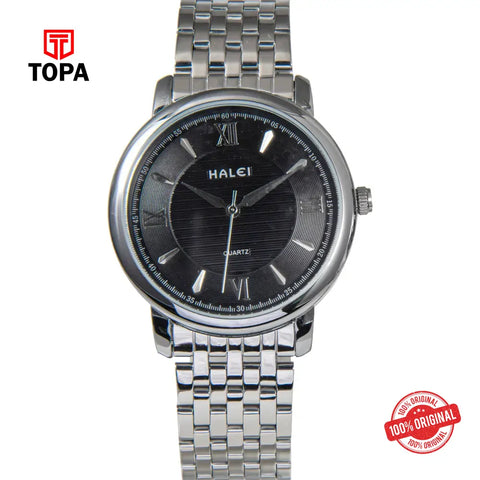 Halei 550M-CH-BLK Metal Band Men Watch - Topa