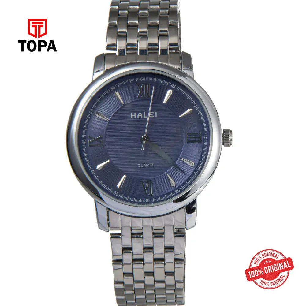 Halei 550M-CH-BLU Metal Band Men Watch - Topa
