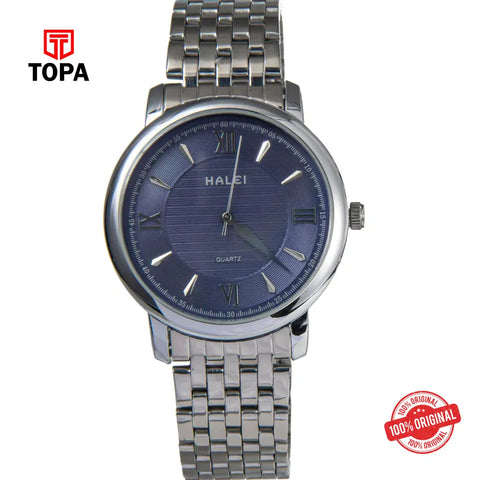 Halei 550M-CH-BLU Metal Band Men Watch - Topa