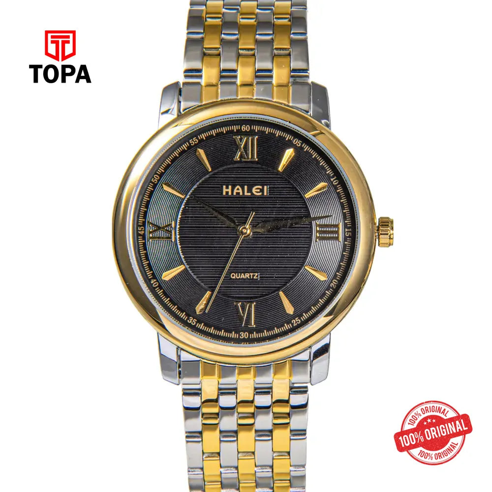 Halei 550M-CHTT-BLK Metal Band Men Watch - Topa