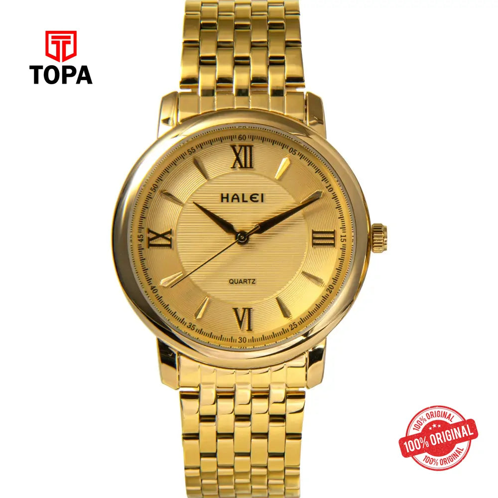Halei 550M-GLD Metal Band Men Watch - Topa