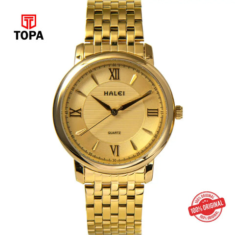 Halei 550M-GLD Metal Band Men Watch - Topa