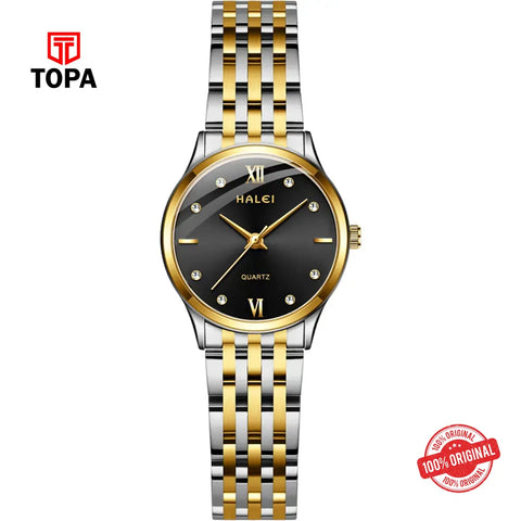 Halei 551L-CHTT-BLK Metal Band Women Watch - Topa