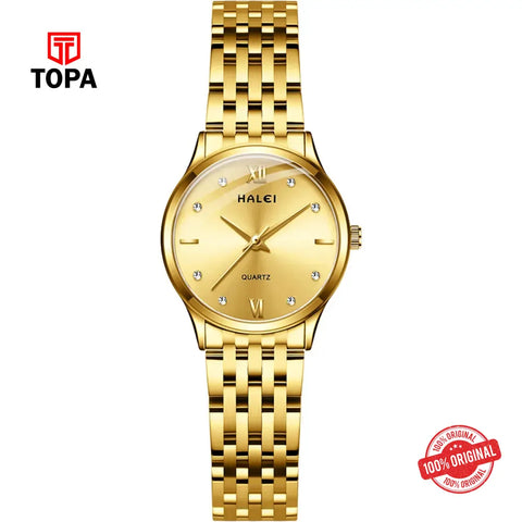 Halei 551L-GLD Metal Band Women Watch - Topa