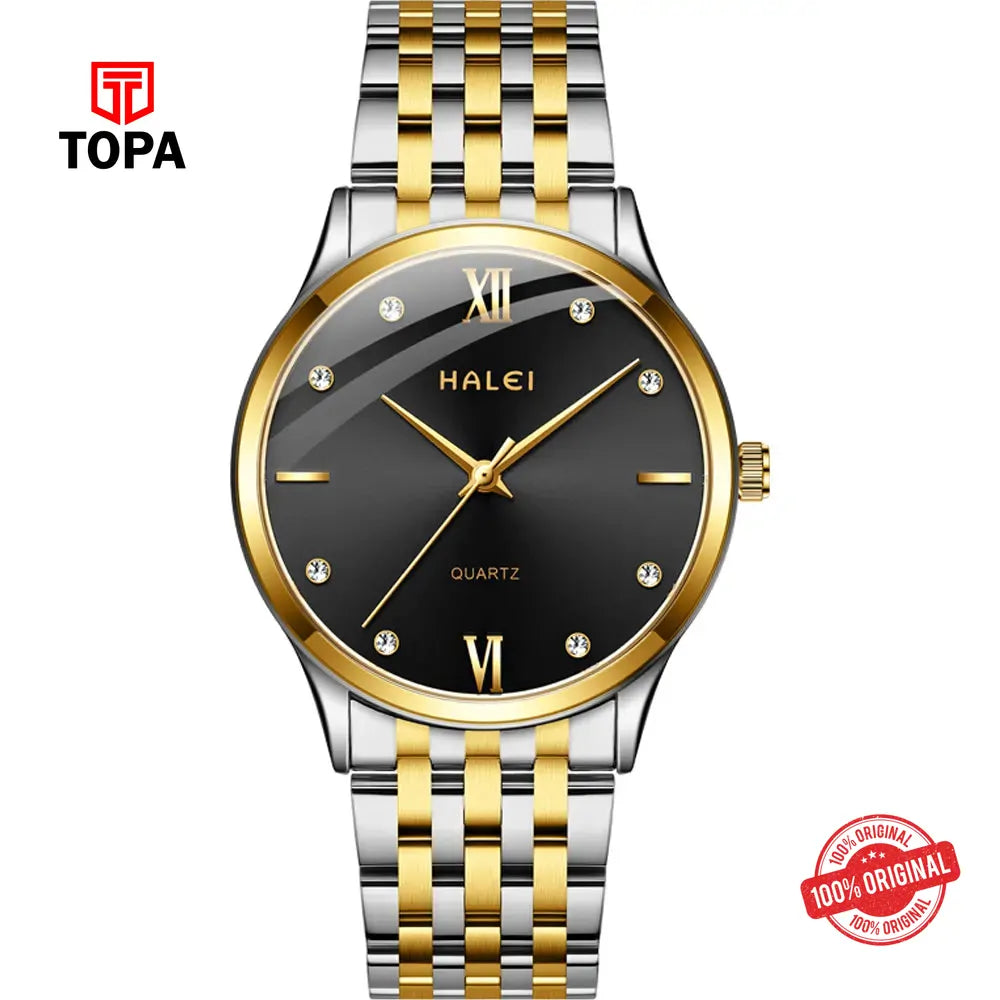 Halei 551M-CHTT-BLK Metal Band Men Watch - Topa