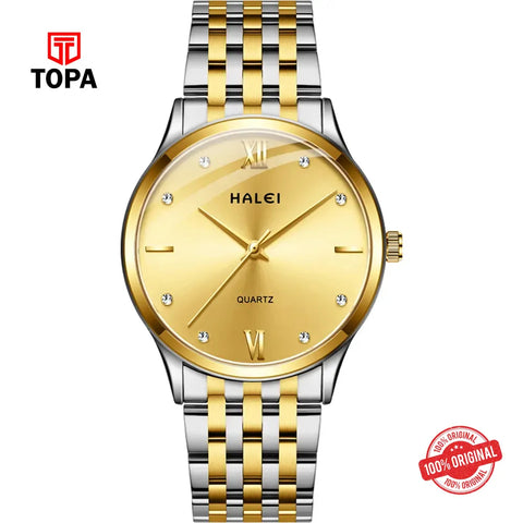 Halei 551M-CHTT-GLD Metal Band Men Watch - Topa