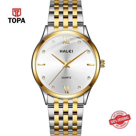 Halei 551M-CHTT-WHT Metal Band Men Watch - Topa