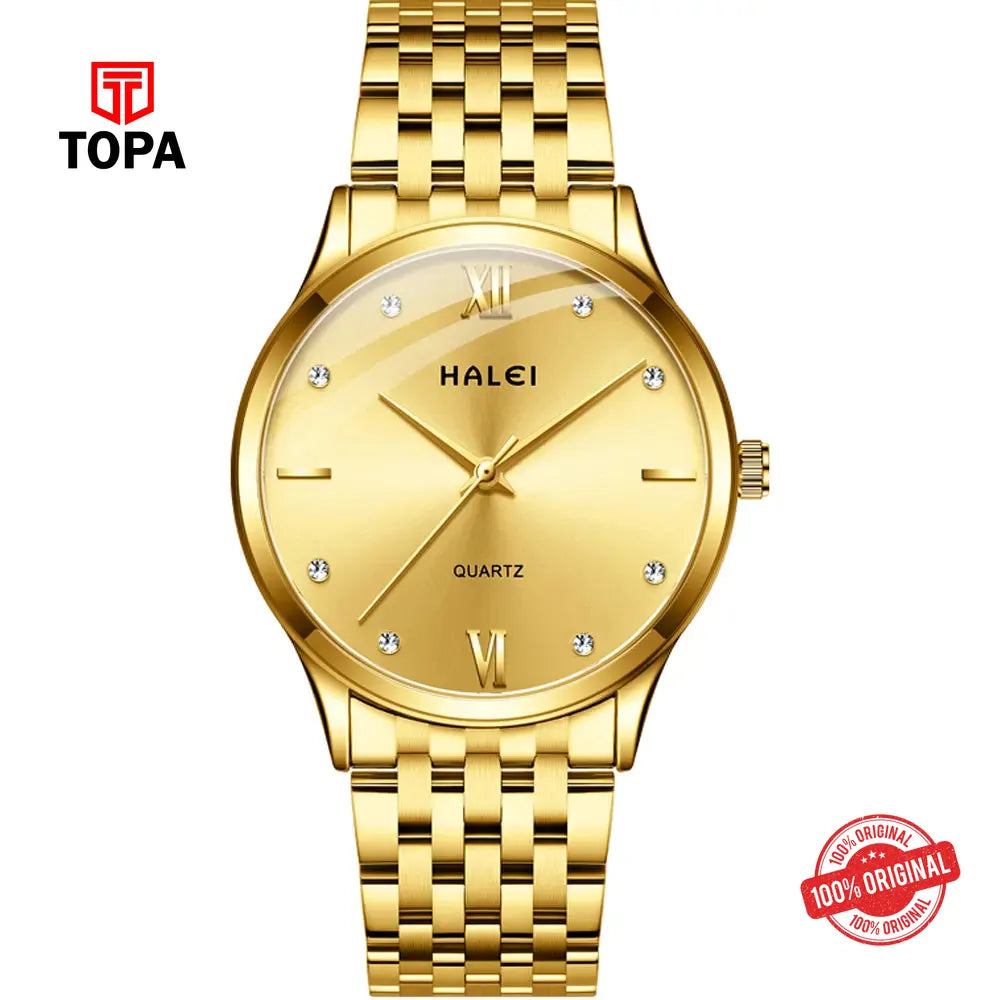 Halei 551M-GLD Metal Band Men Watch - Topa