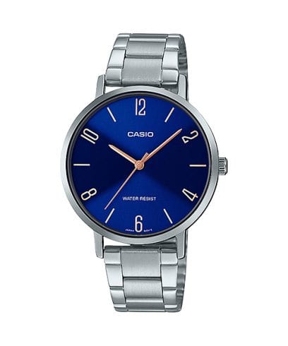 Casio LTP-VT01D-2B2 Women's Analog Watch Stainless Steel Bracelet Water Resistant