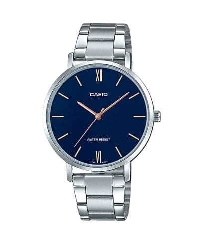 Casio LTP-VT01D-2B Women's Analog Watch Stainless Steel Bracelet Water Resistant