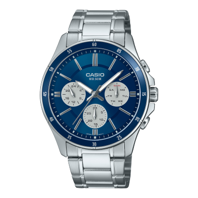 Casio MTP-1374D-2A3 Men's Analog Watch Stainless Steel Bracelet Water Resistant