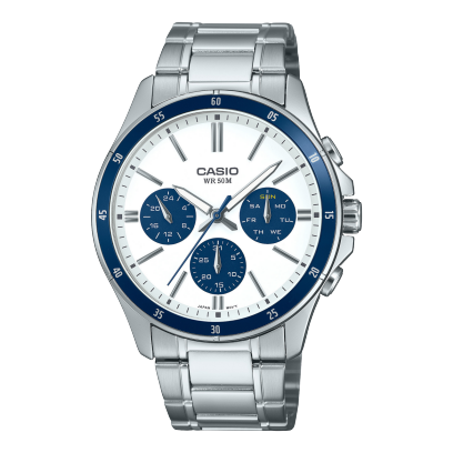 Casio MTP-1374D-7A2 Men's Analog Watch Stainless Steel Bracelet Water Resistant