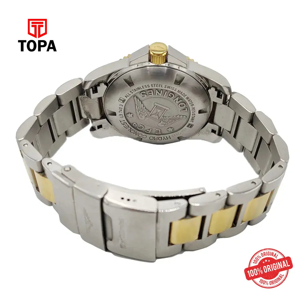 Longiness L3.740.3.96.7 Pre-Owned Metal Band Men Watch - Topa