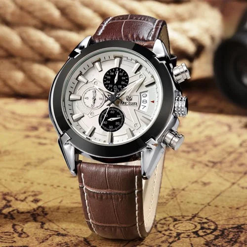 MEGIR 2020 Luxury Sports Chronograph Watch – Waterproof, Stainless Steel Case, High-Quality Quartz, Premium Design