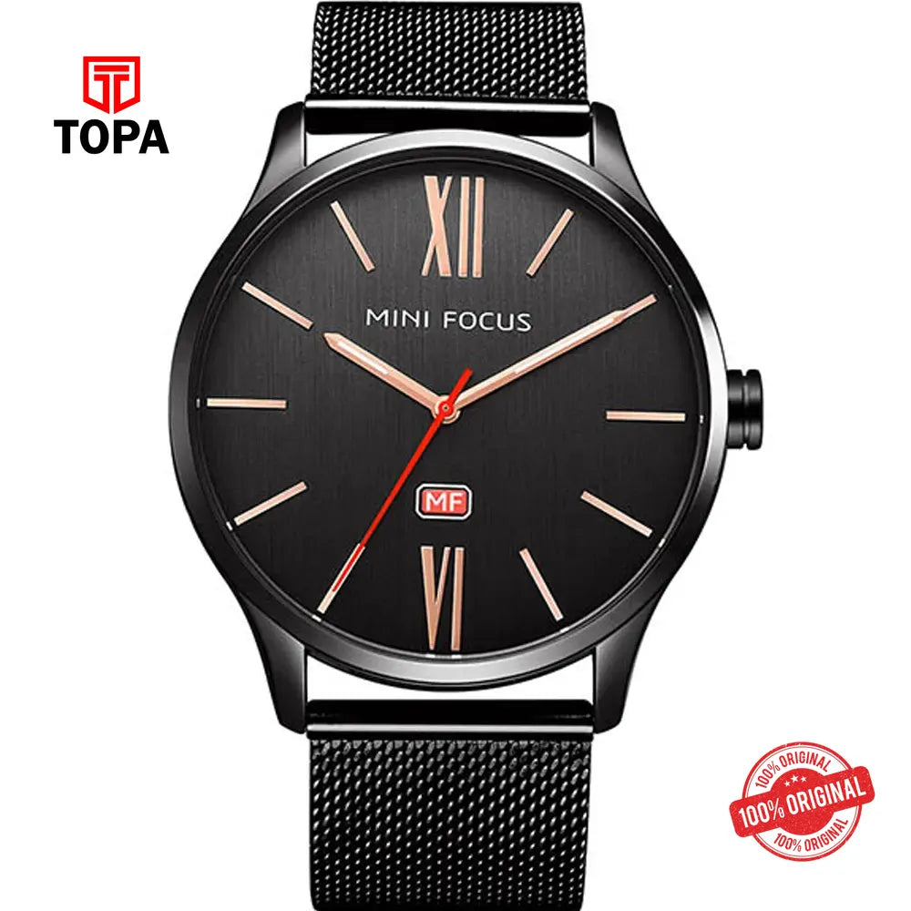 Mini Focus MF0018G-01 Mesh Band Men Watch - Topa