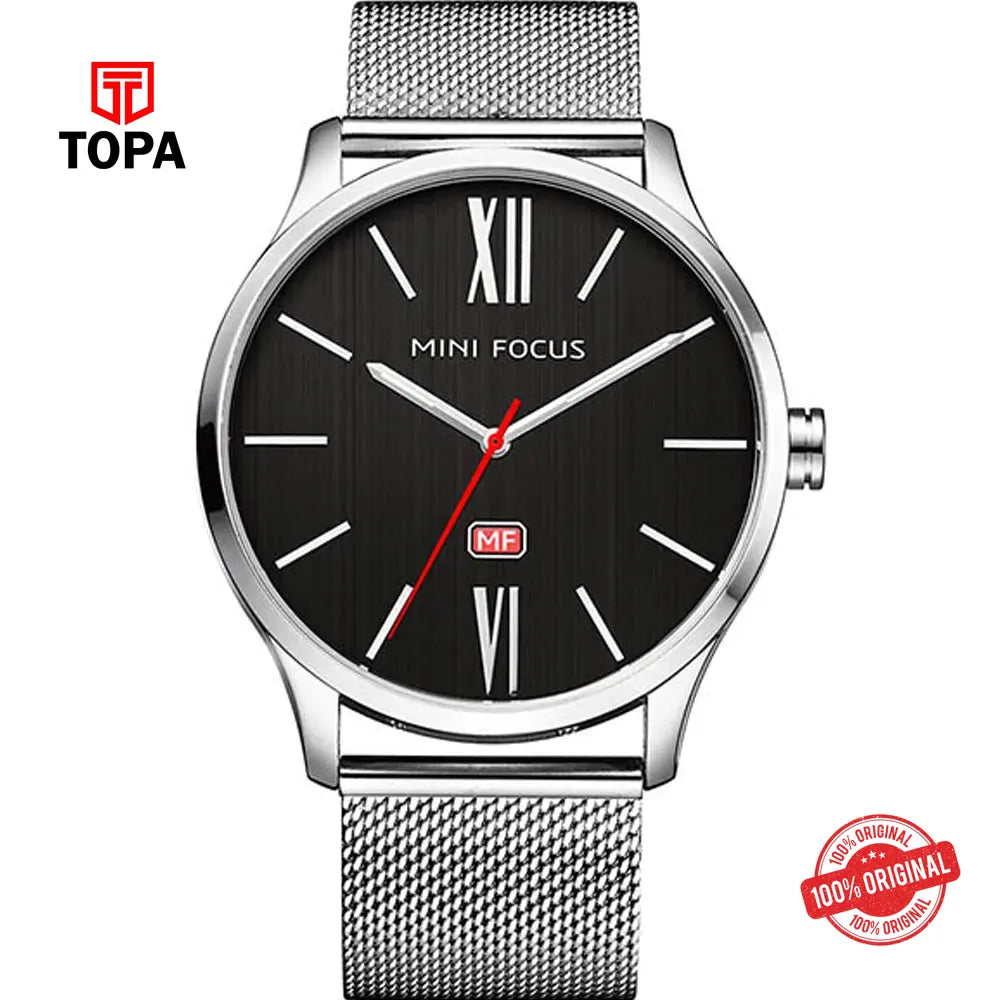 Mini Focus MF0018G-03 Mesh Band Men Watch - Topa