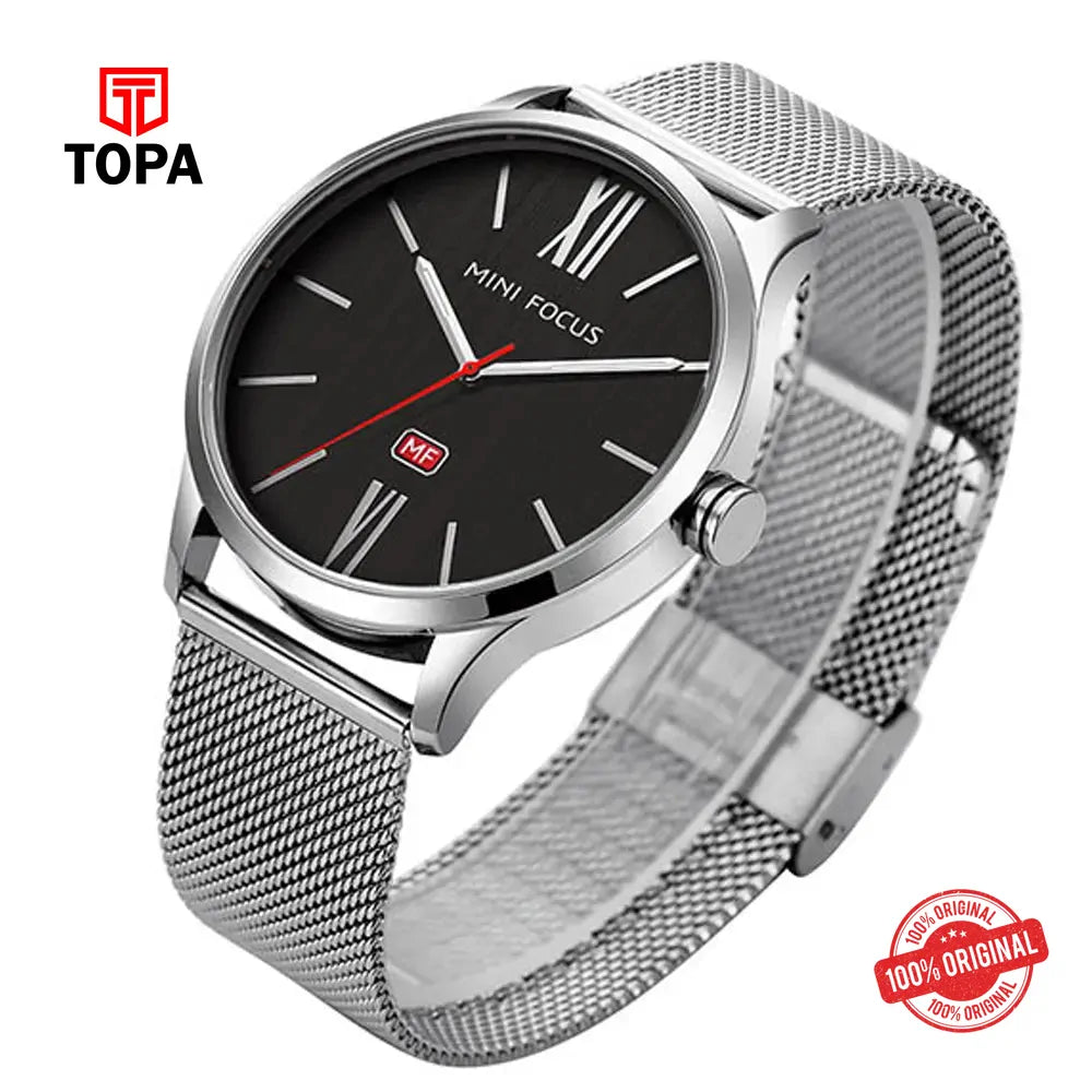 Mini Focus MF0018G-03 Mesh Band Men Watch - Topa