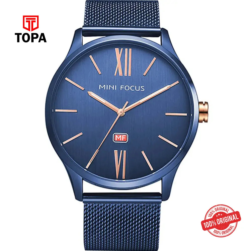 Mini Focus MF0018G-04 Mesh Band Men Watch - Topa