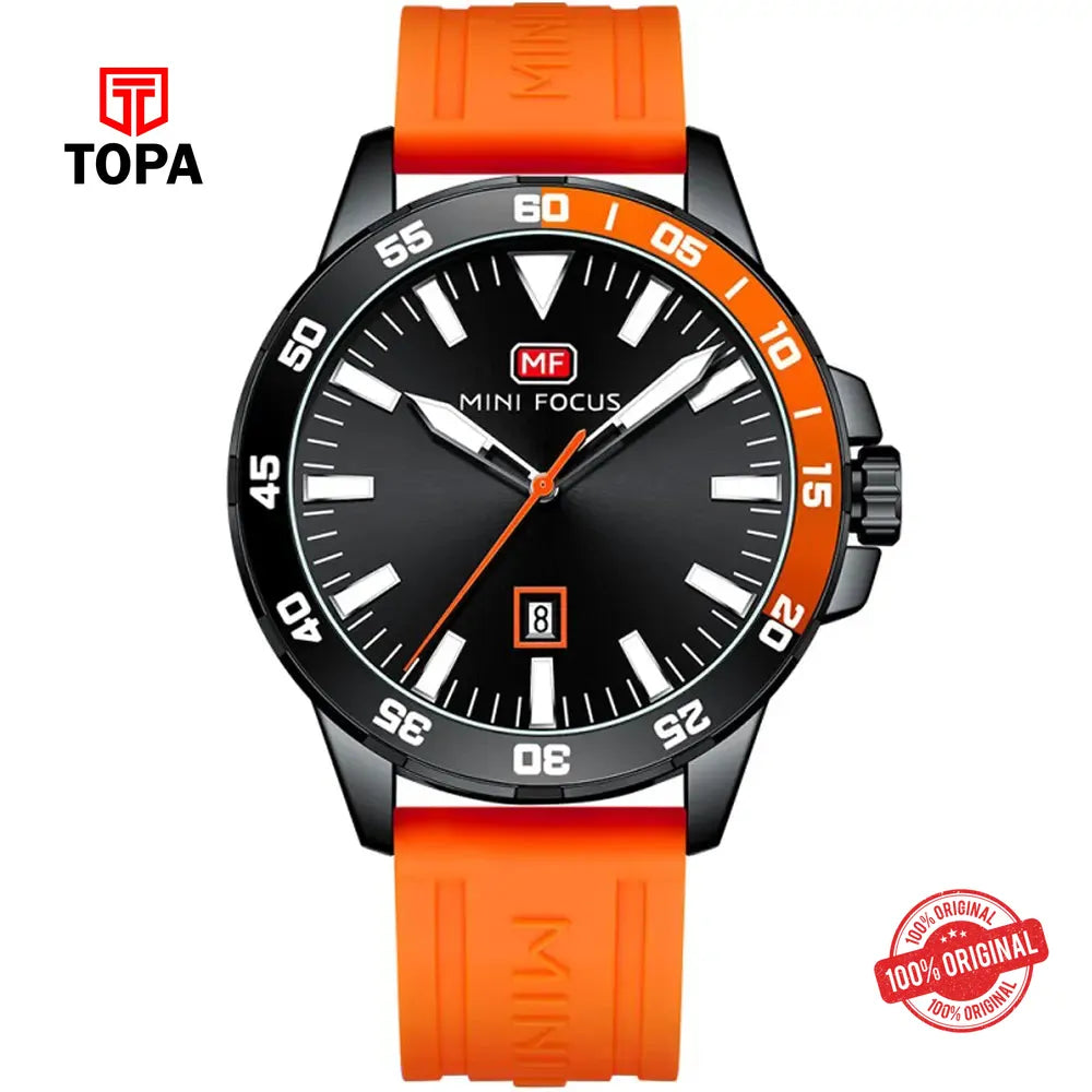 Mini Focus MF0020G-01 Rubber Band Men Watch - Topa