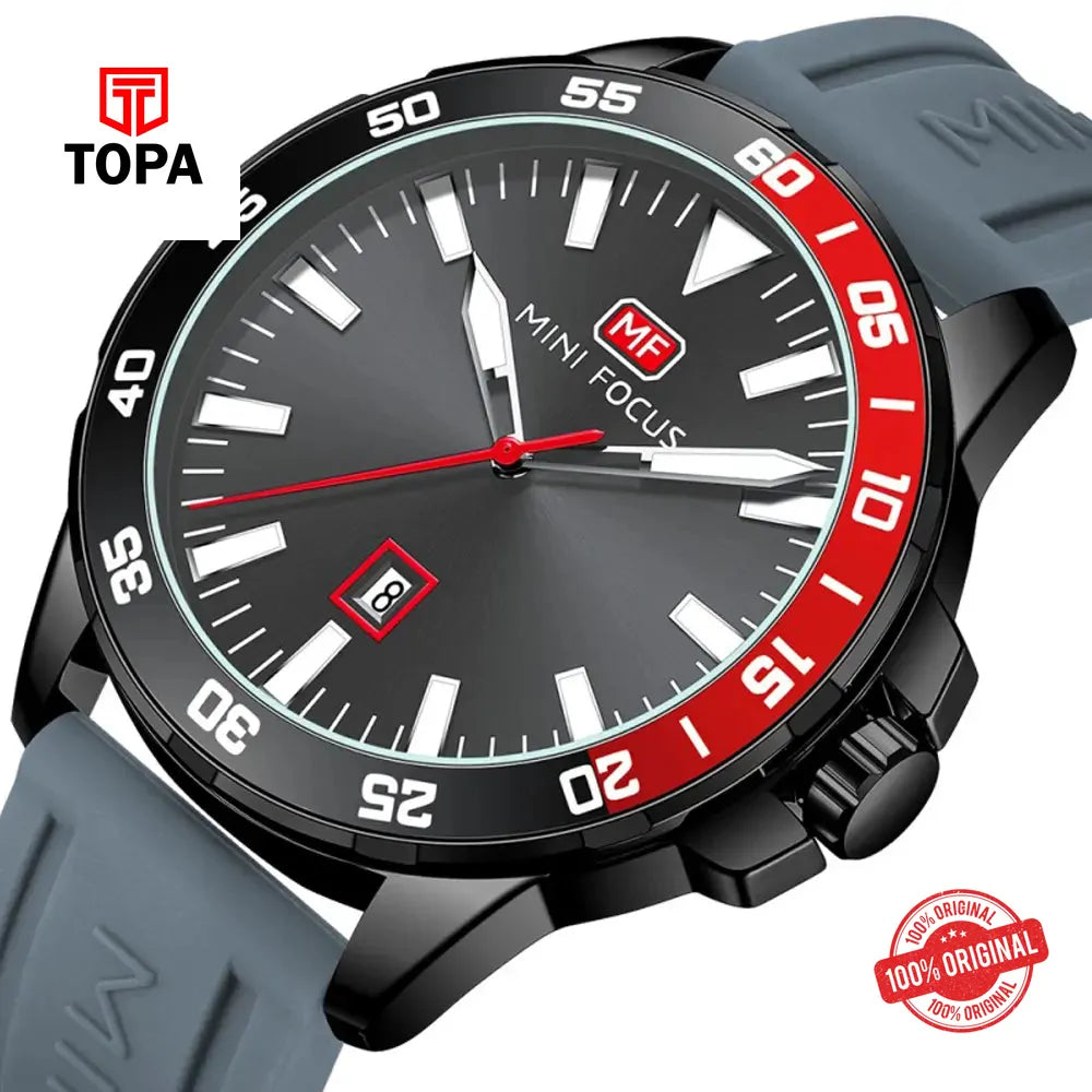 Mini Focus MF0020G-03 Rubber Band Men Watch - Topa