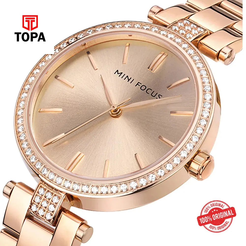 Mini Focus MF0039L-05 Metal Band Women Watch - Topa