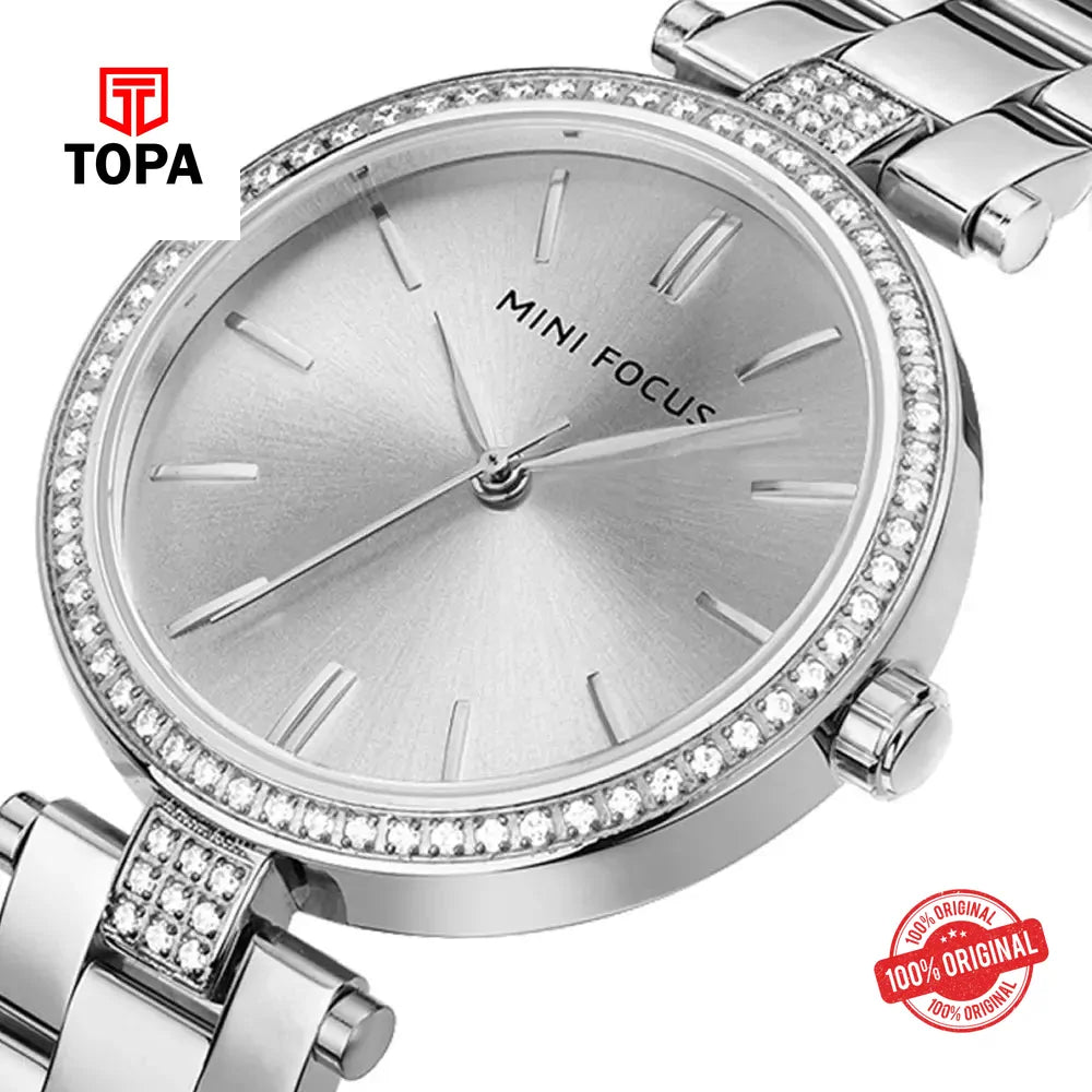 Mini Focus MF0039L-06 Metal Band Women Watch - Topa