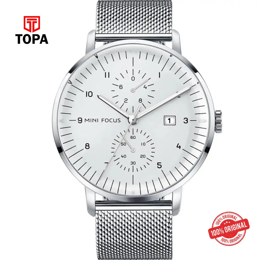 Mini Focus MF0052G-04 Mesh Strap Men Watch - Topa