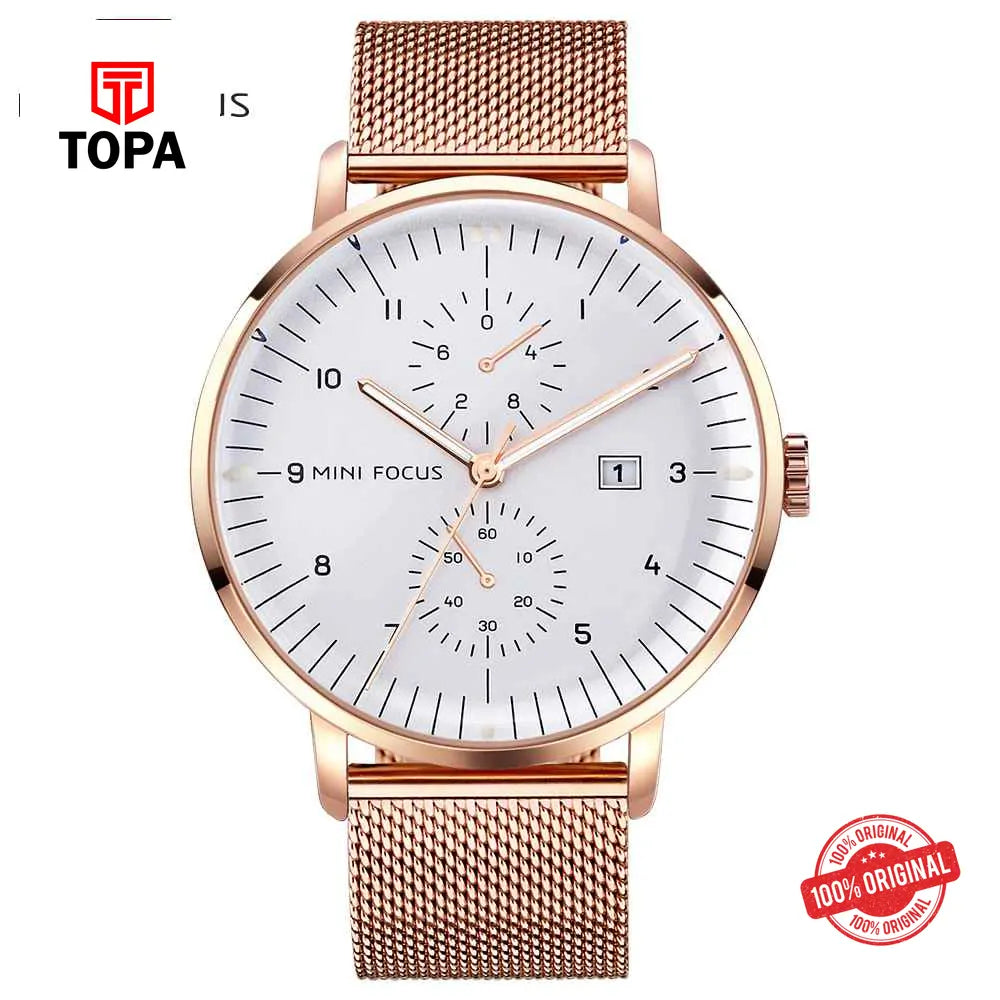 Mini Focus MF0052G-05 Mesh Strap Men Watch - Topa