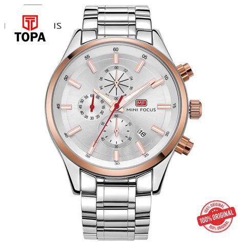 Mini Focus MF0081G-04 Metal Band Men Watch - Topa
