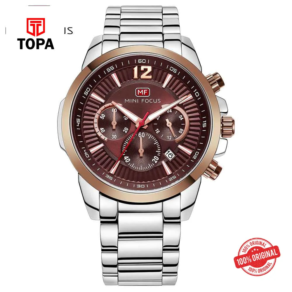 Mini Focus MF0087G-04 Metal Band Men Watch - Topa