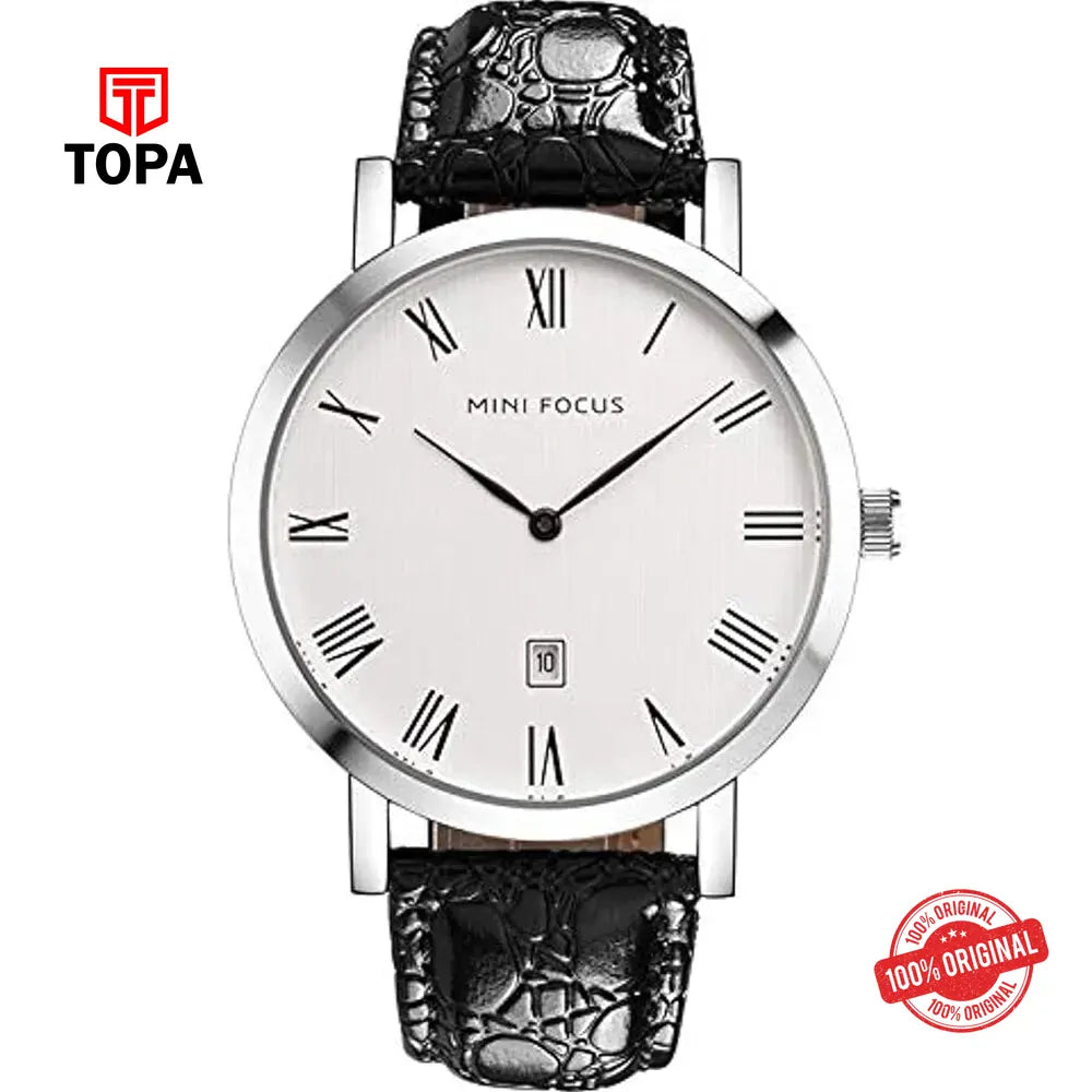 Mini Focus MF0108G-03 Leather Band Men Watch - Topa
