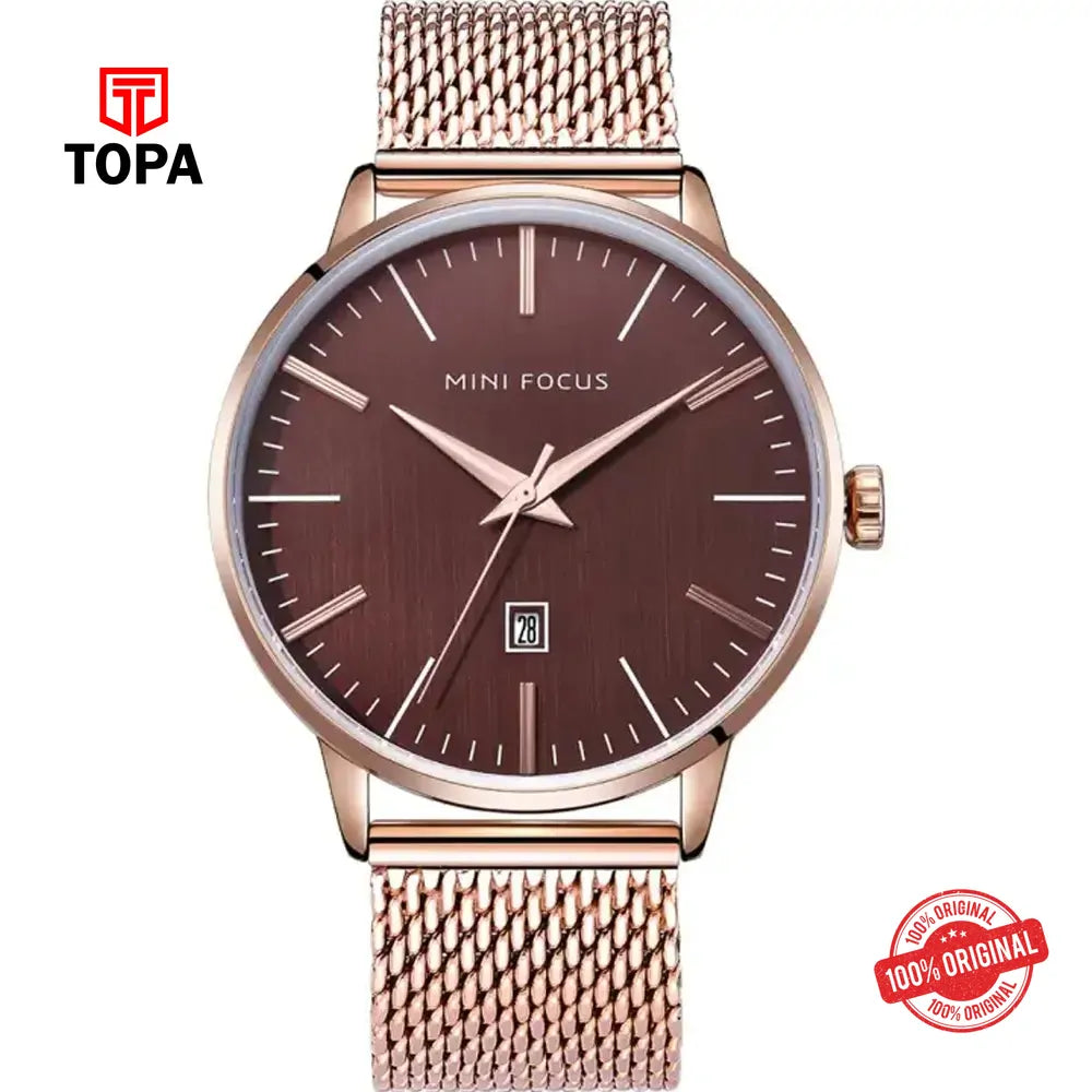 Mini Focus MF0115G-06 Mesh Band Men Watch - Topa