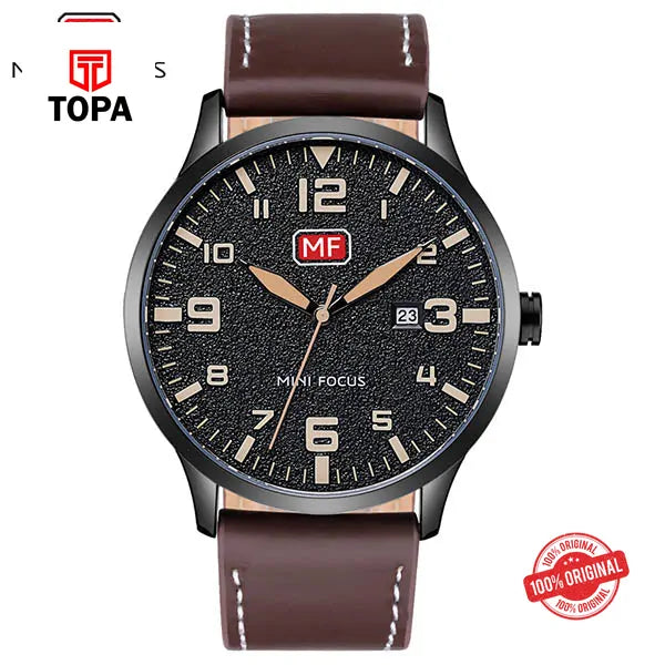 Mini Focus MF0158G-01 Leather Strap Men's Watch - Topa
