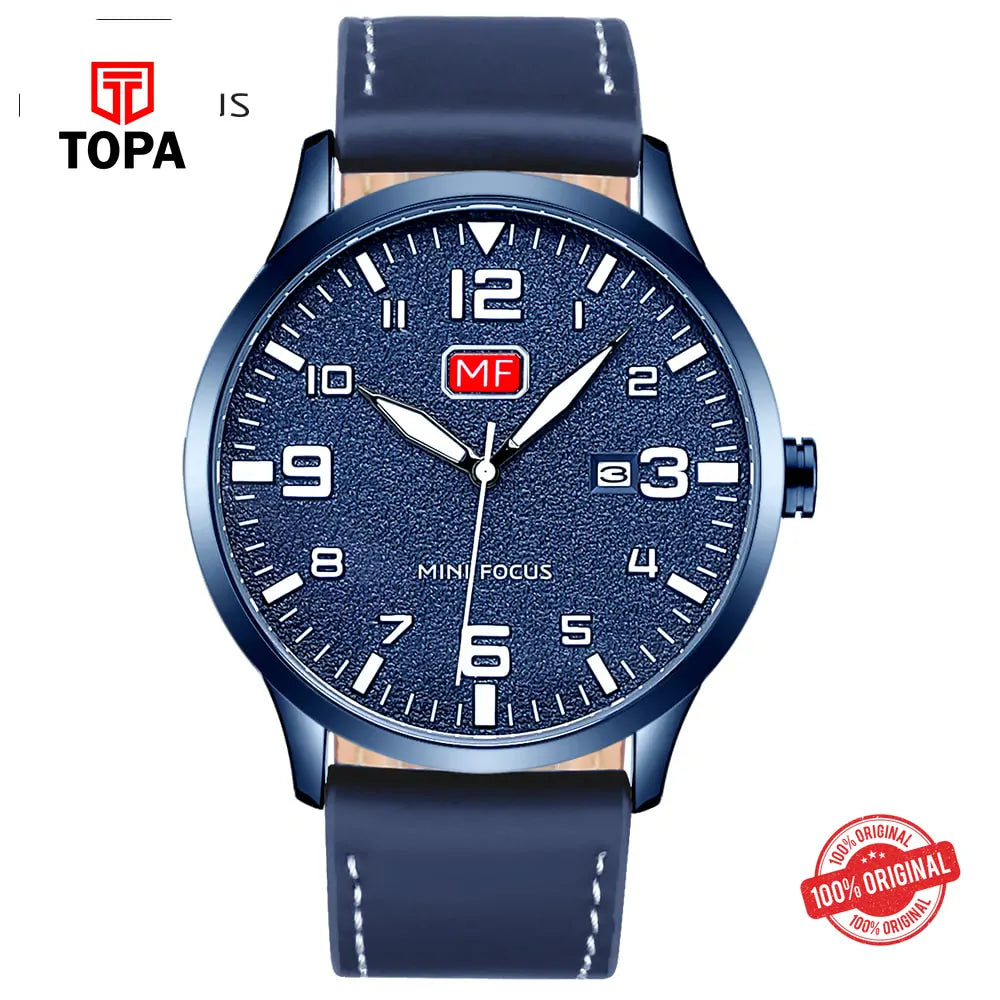 Mini Focus MF0158G-02 Leather Strap Men’s Watch - Topa