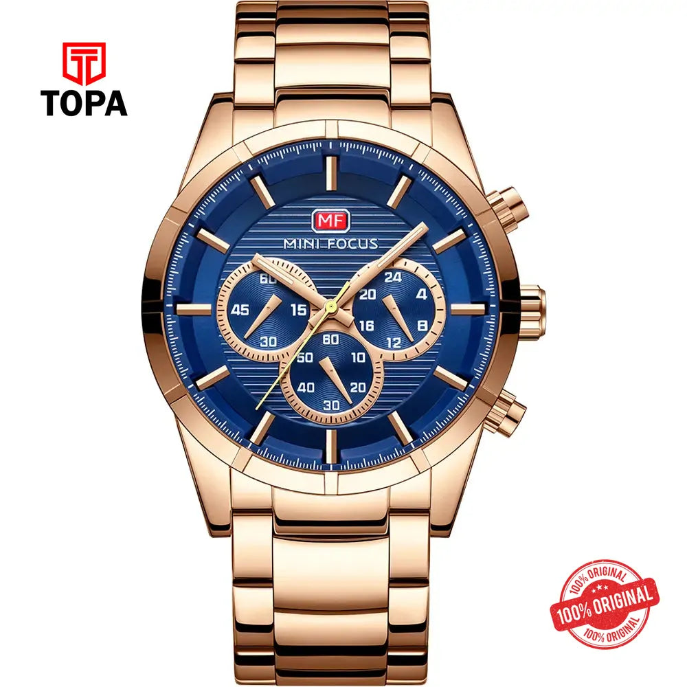 Mini Focus MF0170G-01 Metal Band Men Watch - Topa