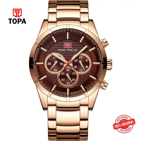 Mini Focus MF0170G-04 Metal Band Men Watch - Topa