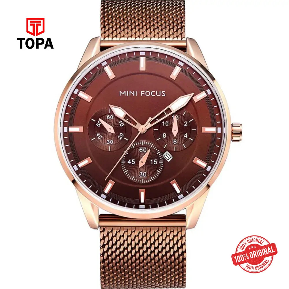 Mini Focus MF0178G-01 Metal Band Men Watch - Topa