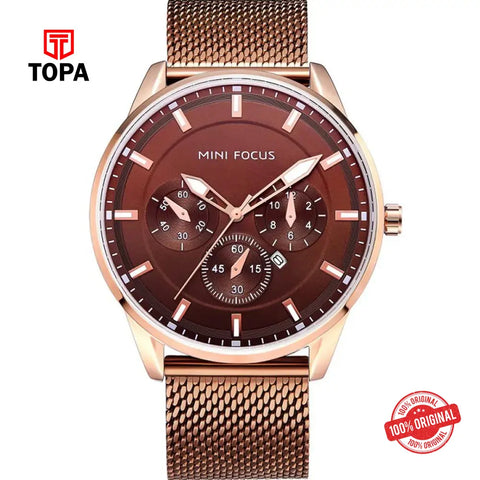 Mini Focus MF0178G-01 Metal Band Men Watch - Topa
