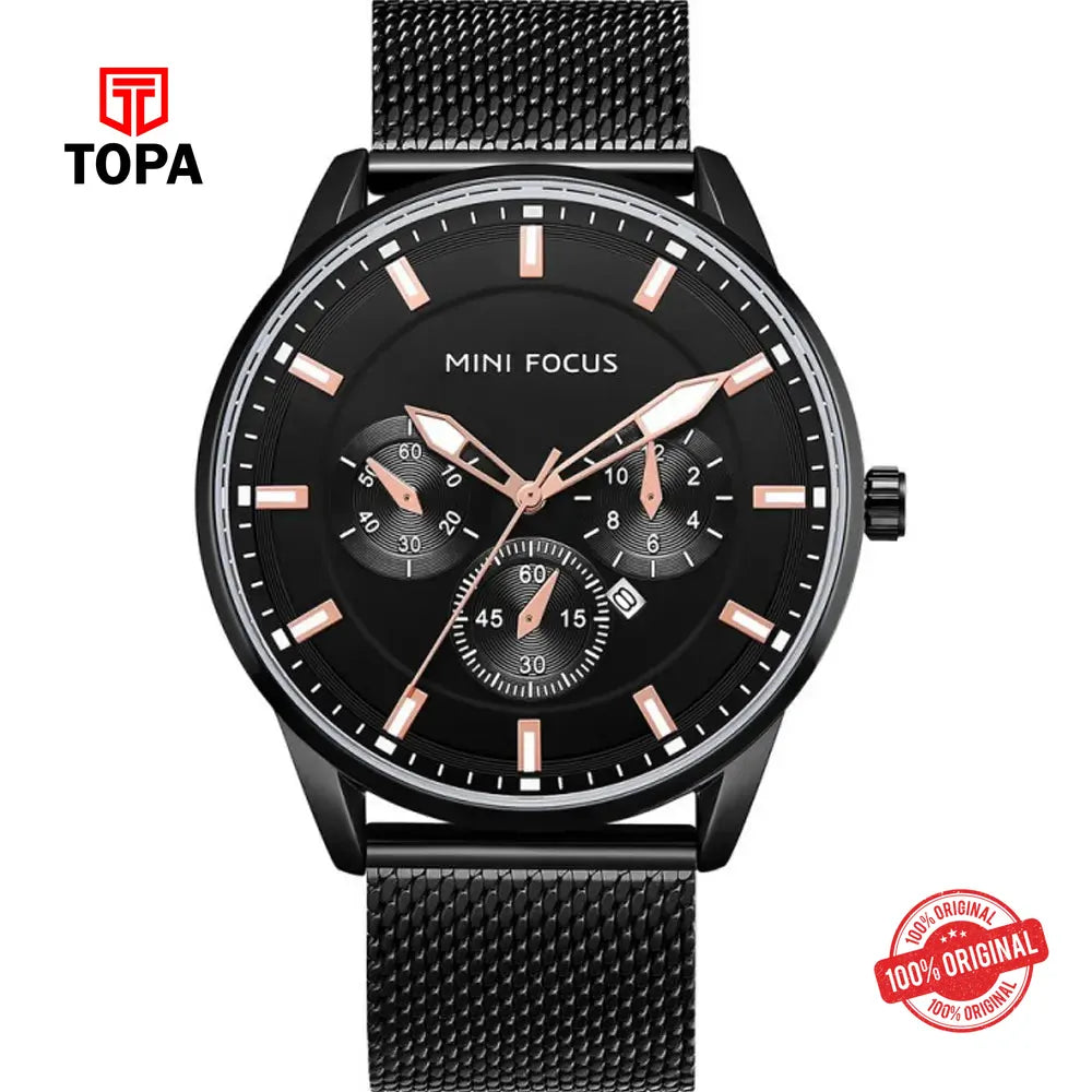 Mini Focus MF0178G-02 Mesh Band Men Watch - Topa